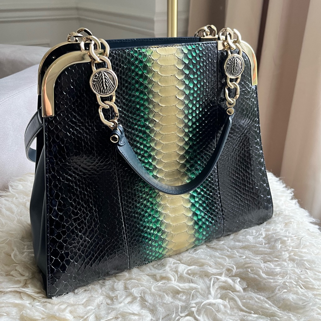 Bulgari Python Satchel Bag